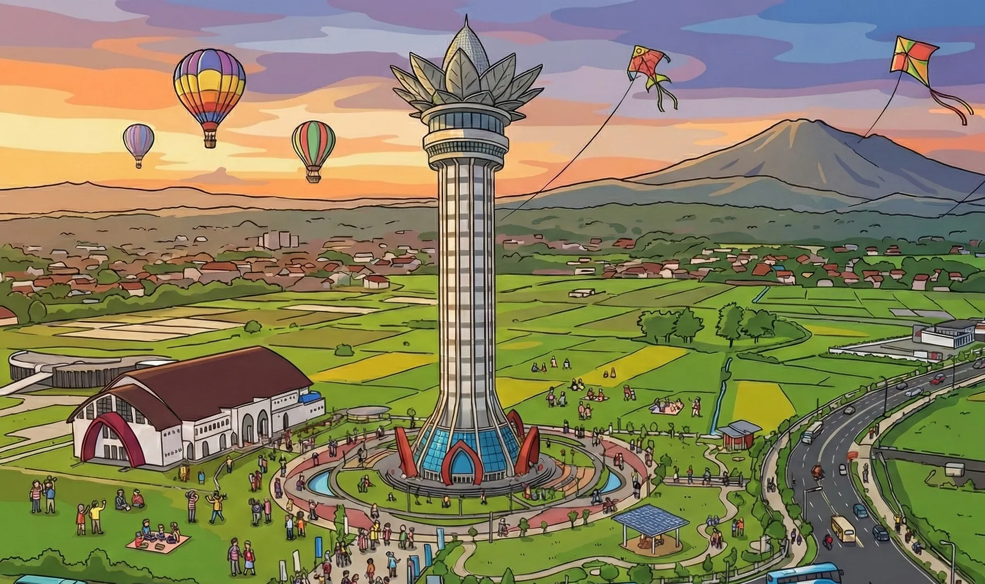 Scenic view of Banyumas tourism landscape